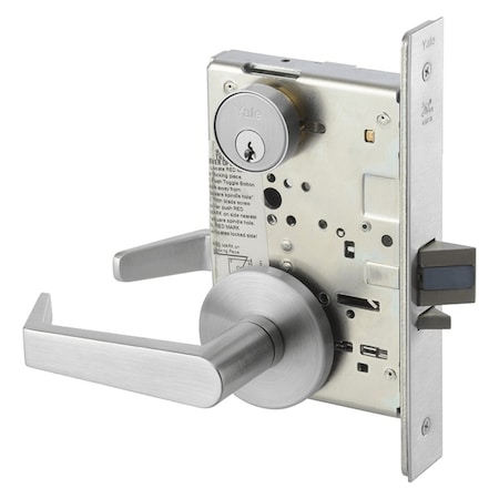 Yale Mortise Storeroom Lock, AUR Trim, Satin Chrome AUR8805FL 626